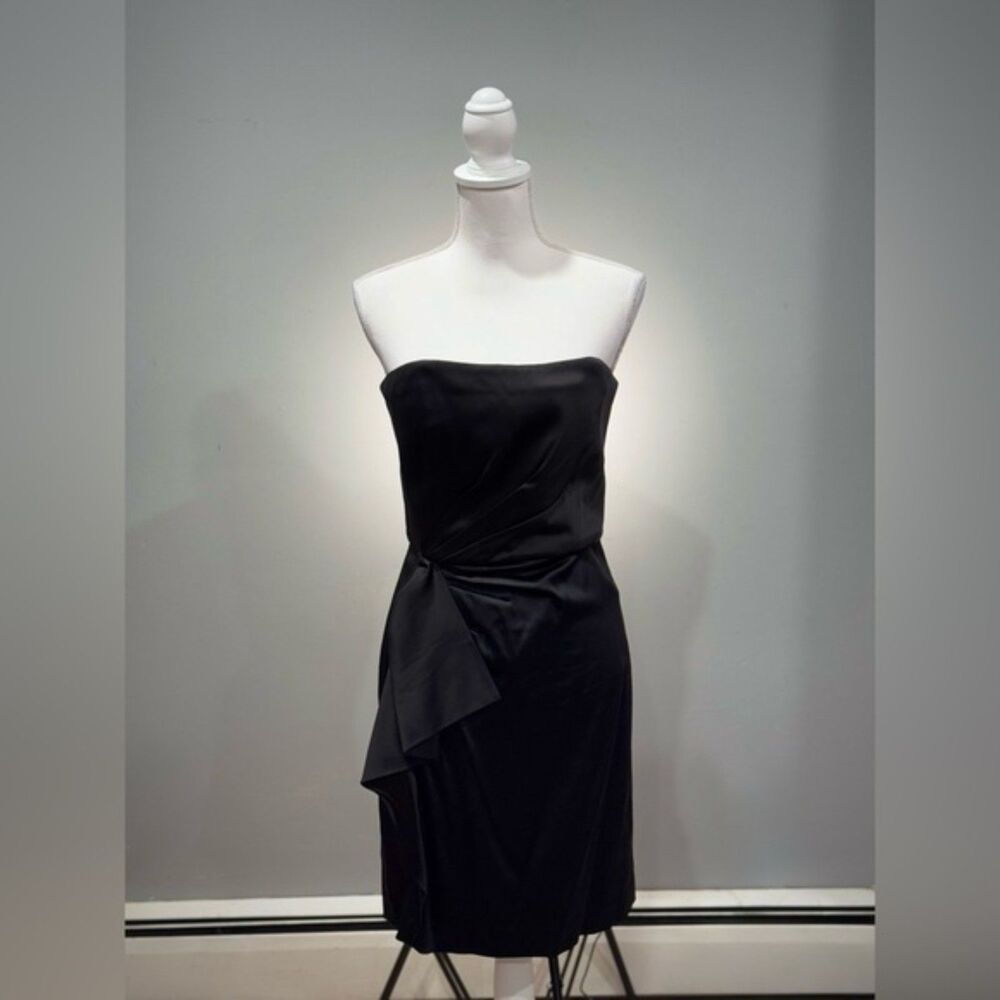 CLEARANCE! Black WHBM Satin Strapless Gown Size 8 EUC
